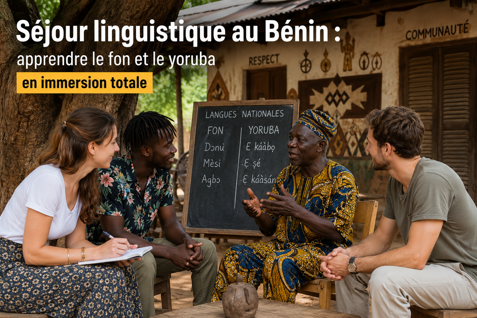 Apprentissage de langues locales lors d'un séjour linguistique au Bénin