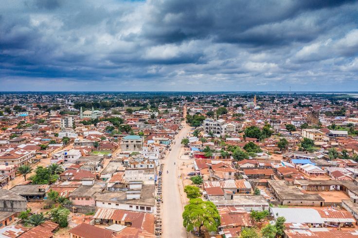 Vue aérienne de Porto-Novo, la capitale politique du Bénin